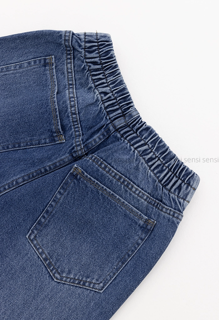 شلوار جین نیم بگ پشت کش کد1005166